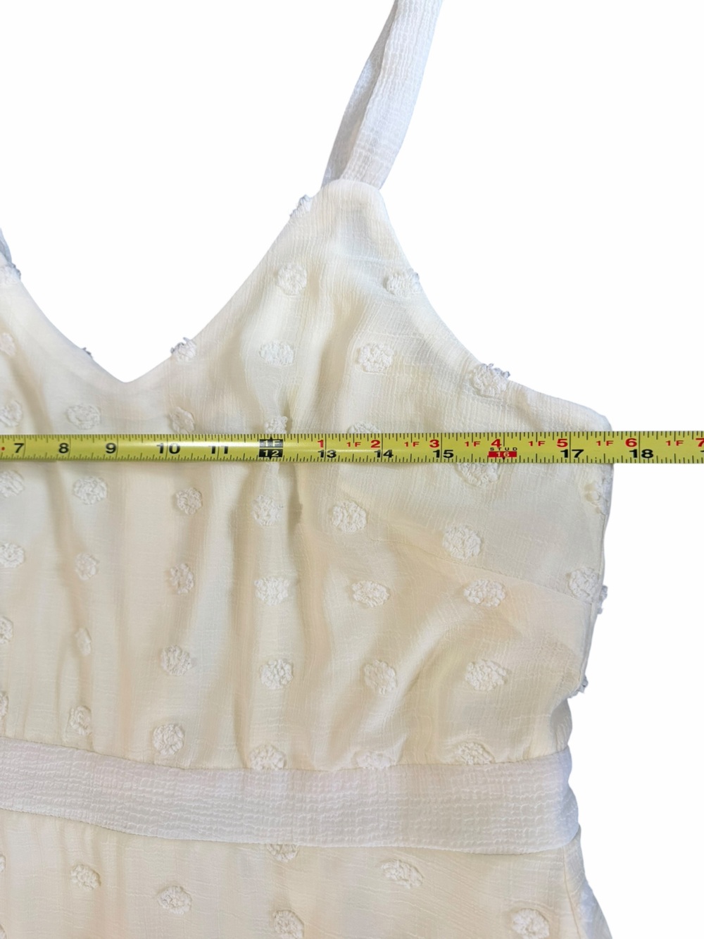 Listicle White Swiss‎ Dot Midi Dress – Fully Lined Cottagecore Sundress - Picture 6 of 11